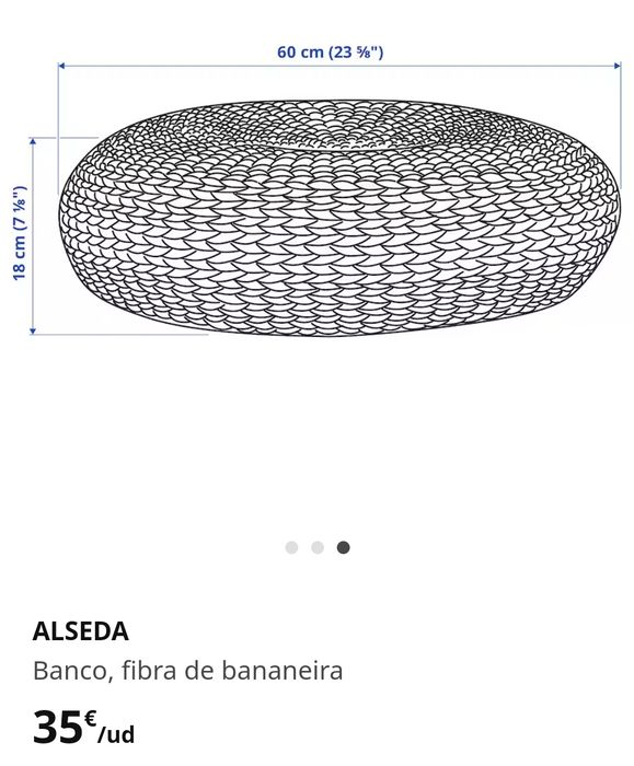 Banco fibra de bananeira do ikea