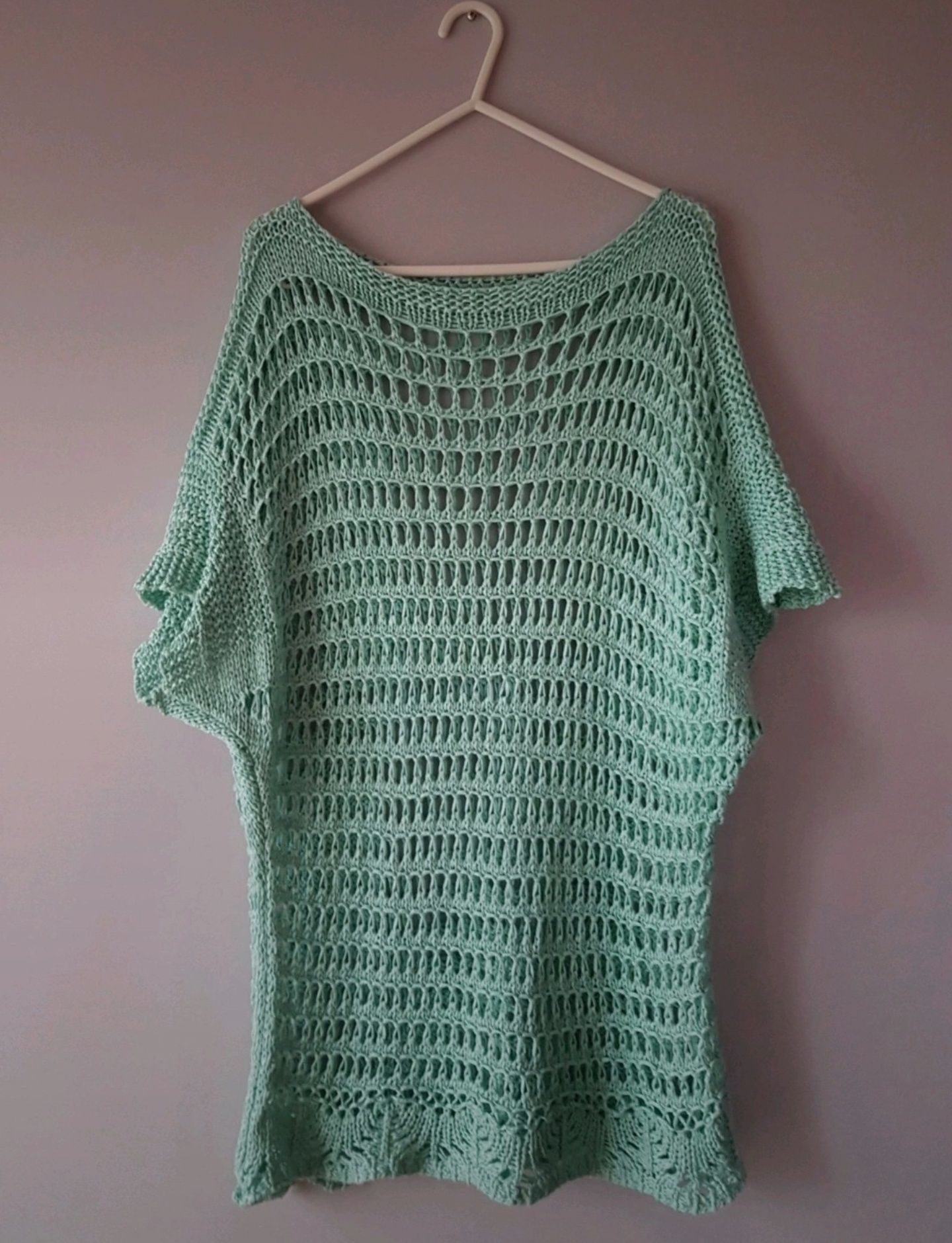 Sweterek sweter oversize miętowy zielony
