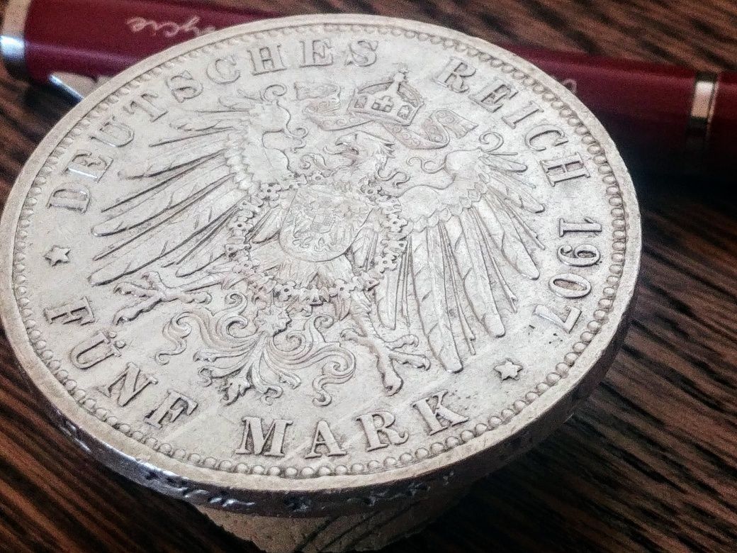 5 Marek 1907 Wilhelm II A, ładna