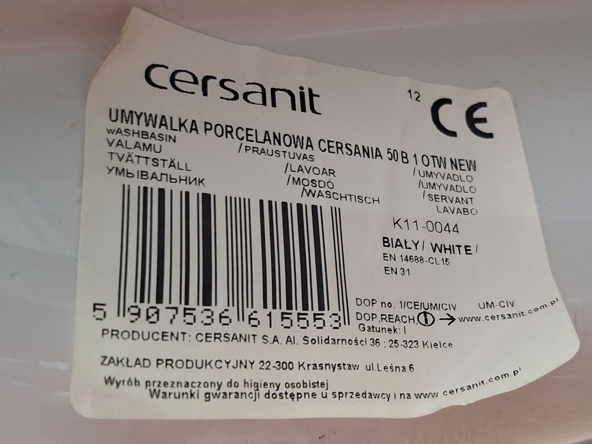 Umywalka łazienkowa Cersanit 50 + bateria Ferro