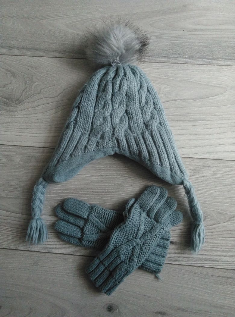 Czapka zimowa z rękawiczkami