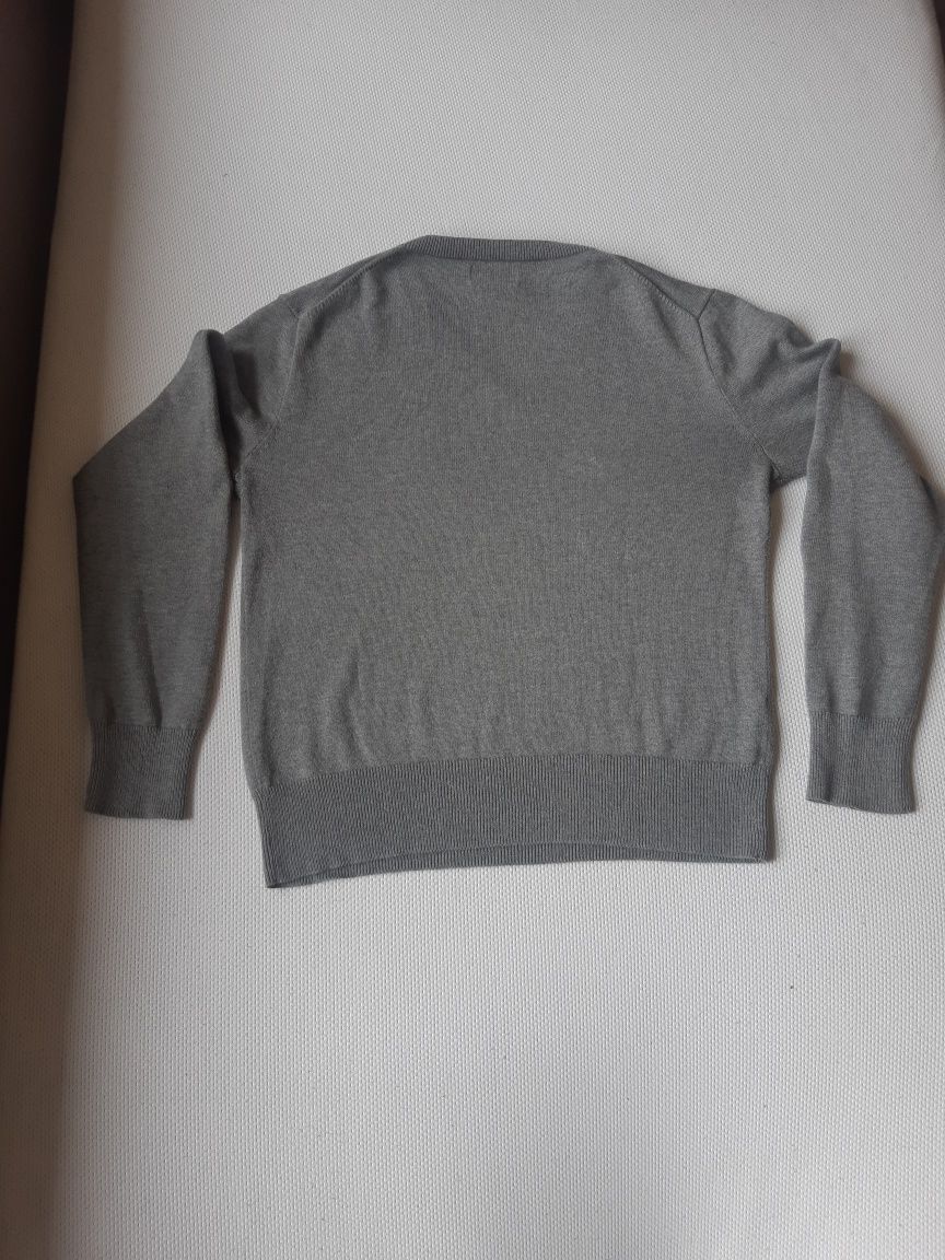 Sweter Ralph Lauren z łatami, rozmiar 8-10 lat (M), szary