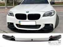Диффузор переднего бампера на BMW 5 F10 10-17 года. Черный глянец