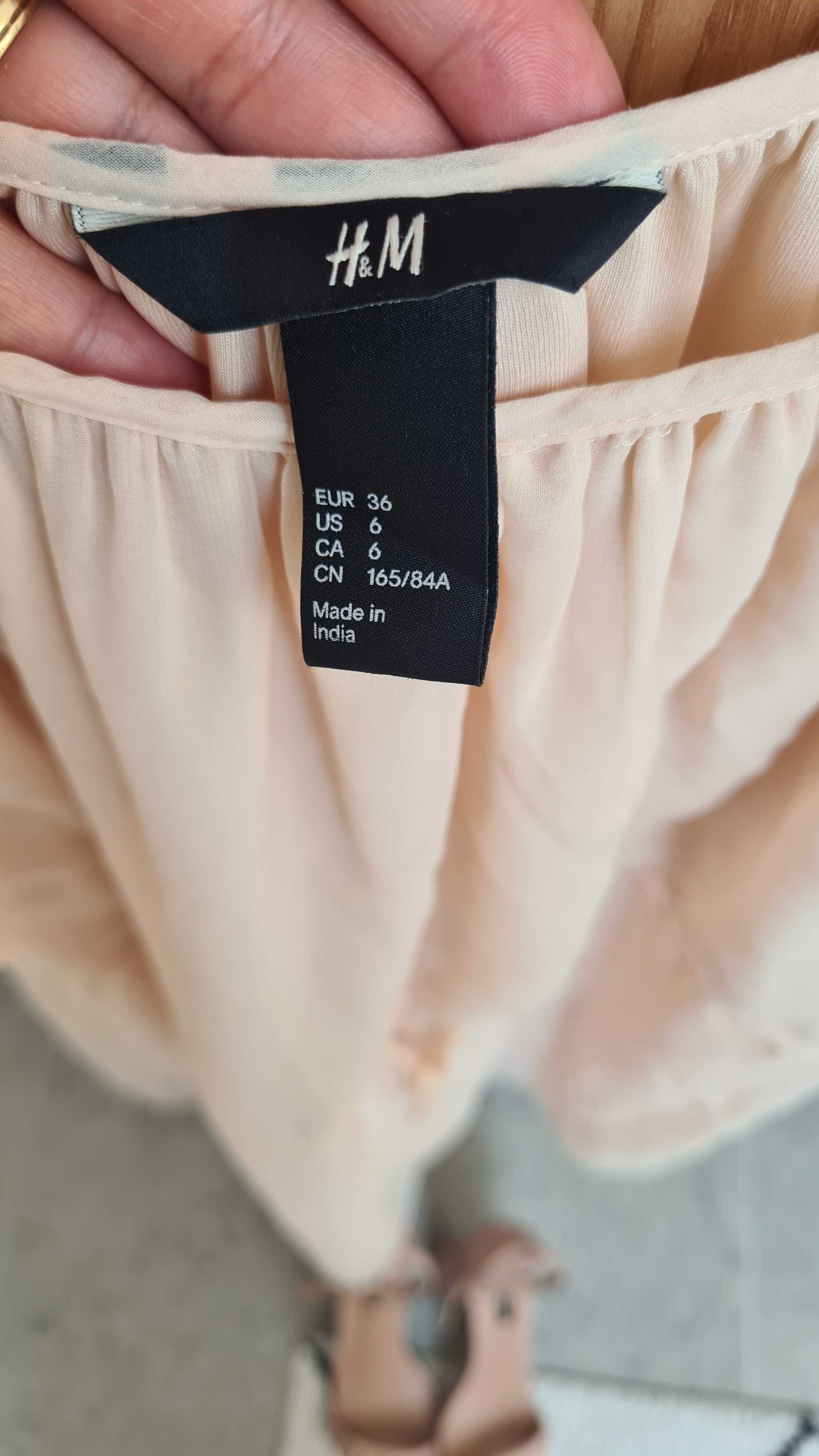 Sukienka h&m rozm. 36 kremowa