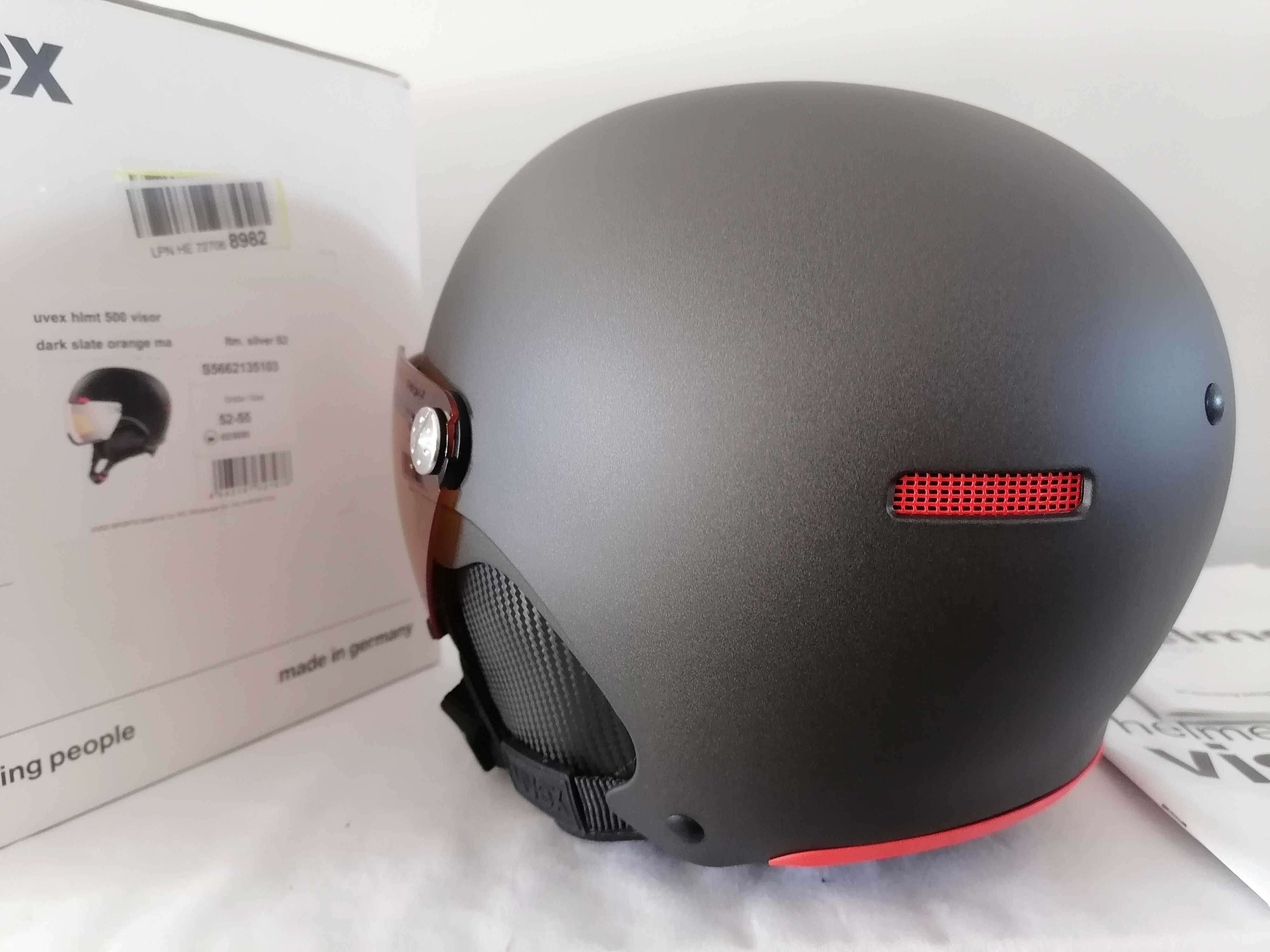 Kask narciarski Uvex Hlmt 500 Visor Dark Slate Orange Mat S 52-55cm