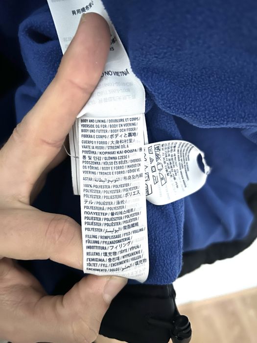 Ciepły bezrękawnik Abercrombie Kids XL granatowy z niebieską podszewką