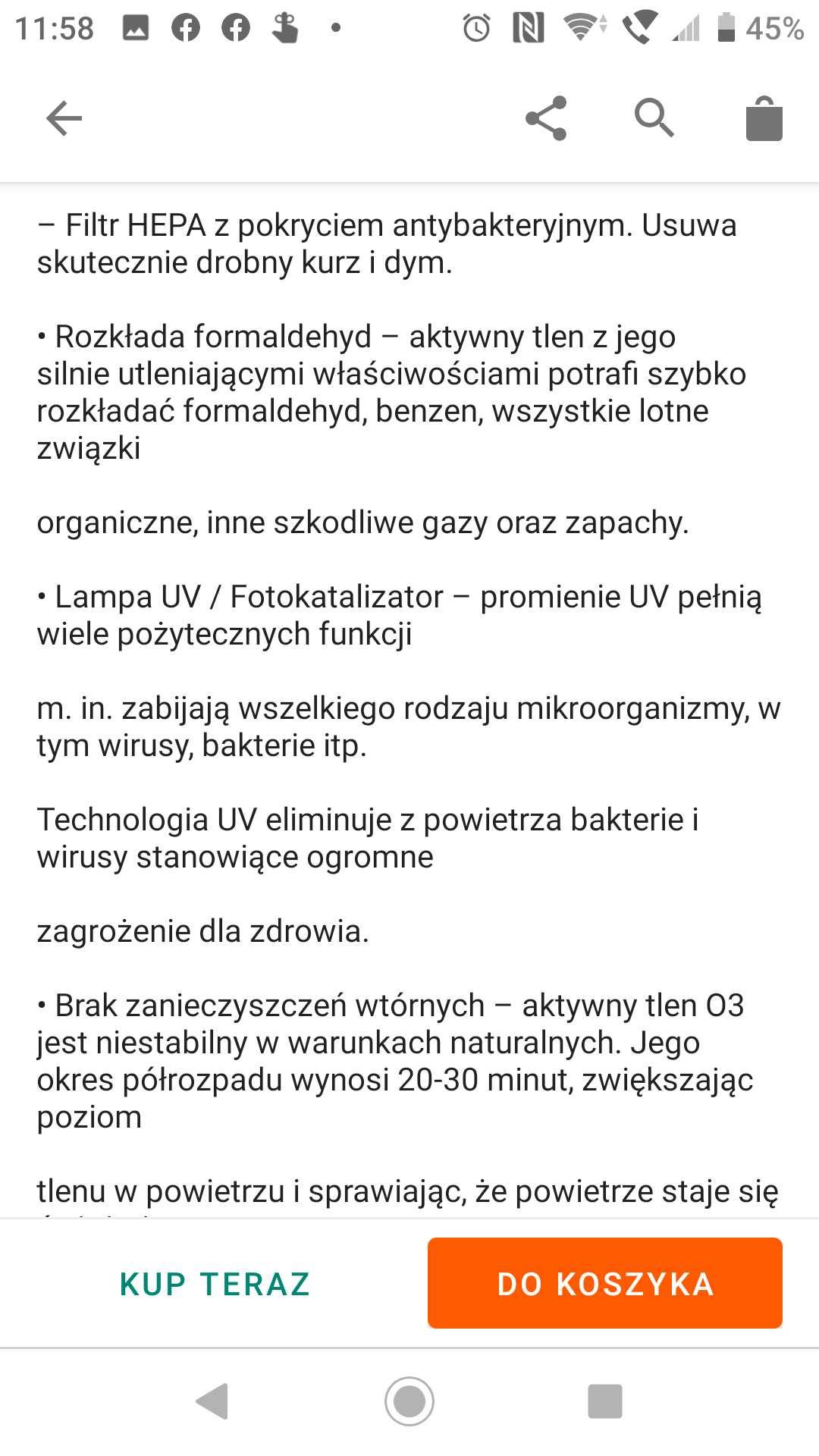 Oczyszczacz powietrza PHILIPIAK Air Purifier 9009I