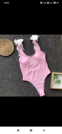 Strój kąpielowy bikini damski różowy S M pink anioł angel skrzydła