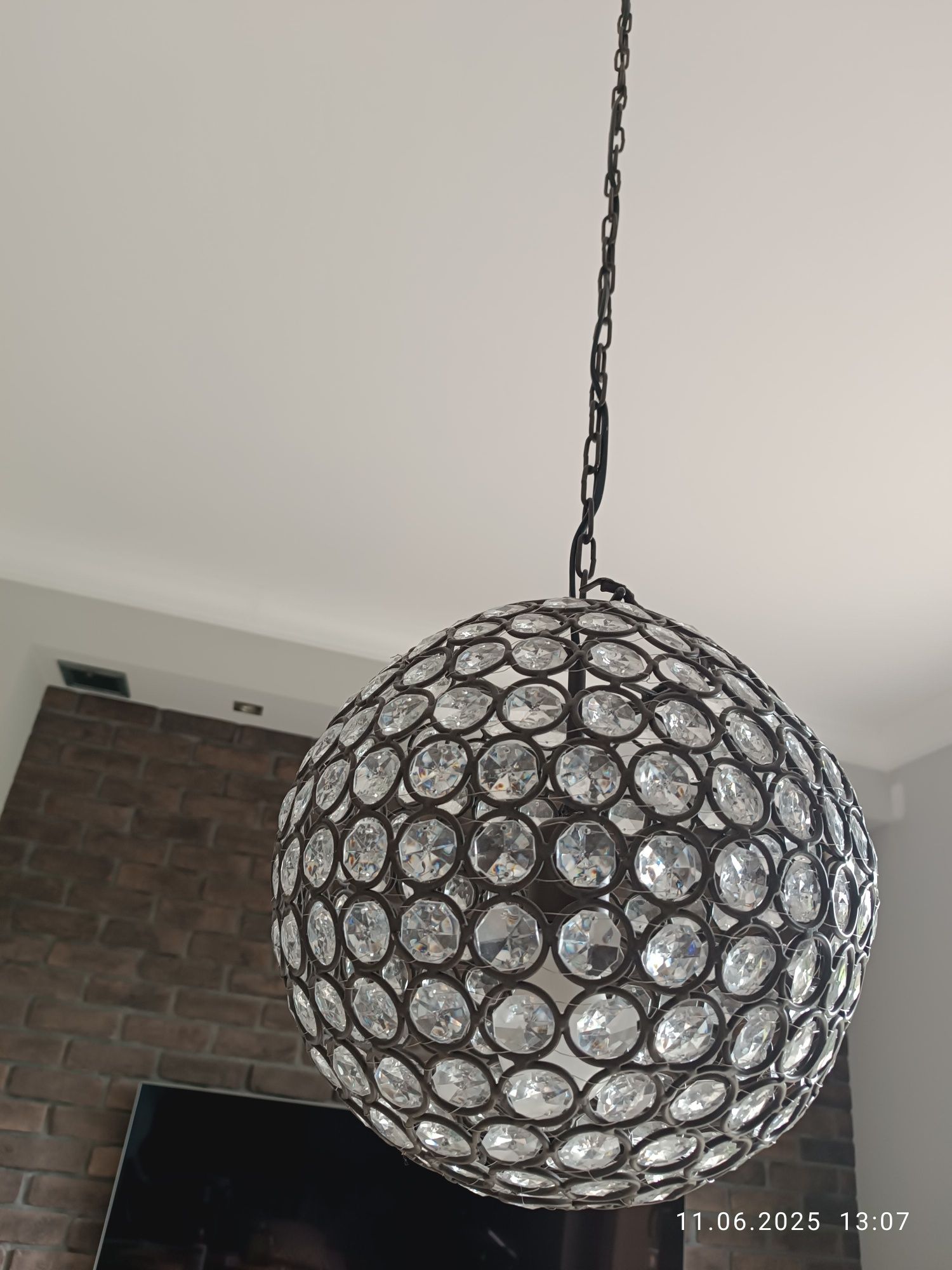Lampa wisząca Belldeco kula krysztal