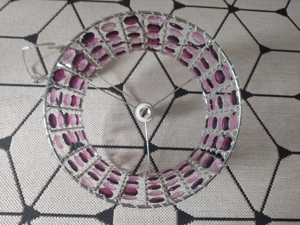 Kryształowa lampa różowo-fioletowa