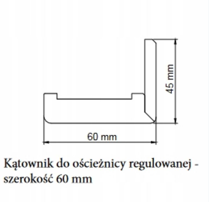 Kątownik, opaska do futryny, oscieznicy regulowanej bialej Voster