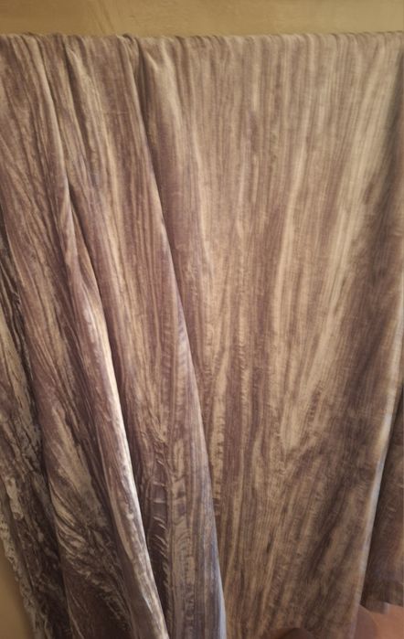 Zasłony welurowe brudny różowy metaliczny bez przelotek 139× 240 cm