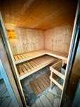 Sauna FIŃSKA Karibu z DREWNA Drewniana + piec ławki akcesoria jak NOWA