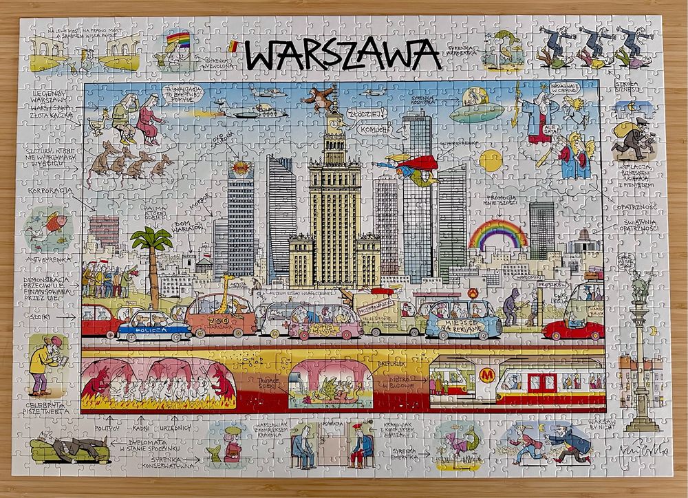 Puzzle Warszawa, rys. Andrzej Mleczko, 1000 el.