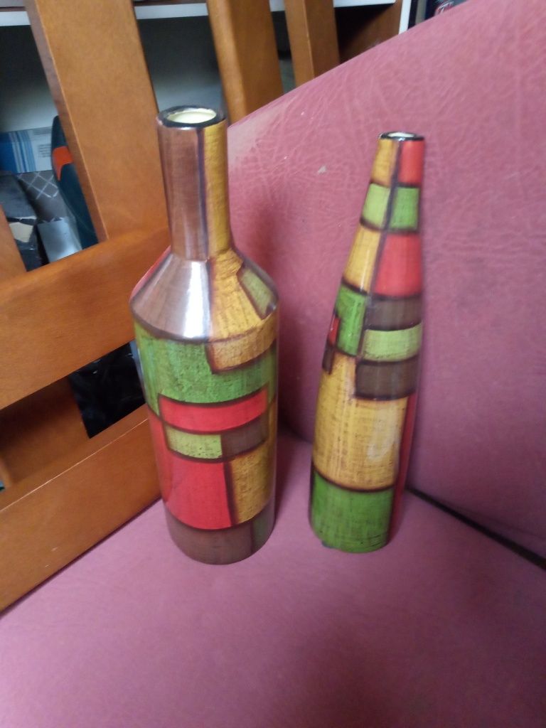 Conjunto garrafas decorativas