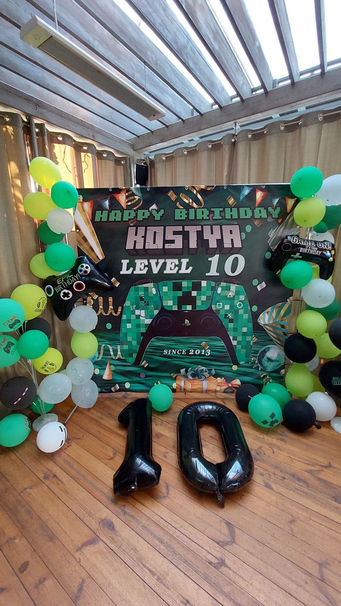 Фотозона, баннер, постер на день рождения 10 лет Костя Плейстейшен