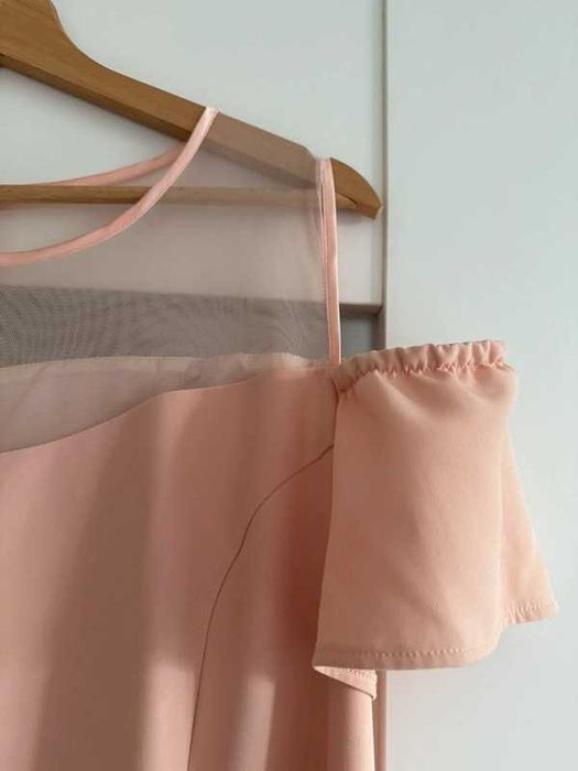 Sukienka  wizytowa pudrowy róż na wesele/imprezę