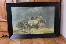 Czarna rama z szybą duża wielka drewniana szeroka 116x81 cm obraz