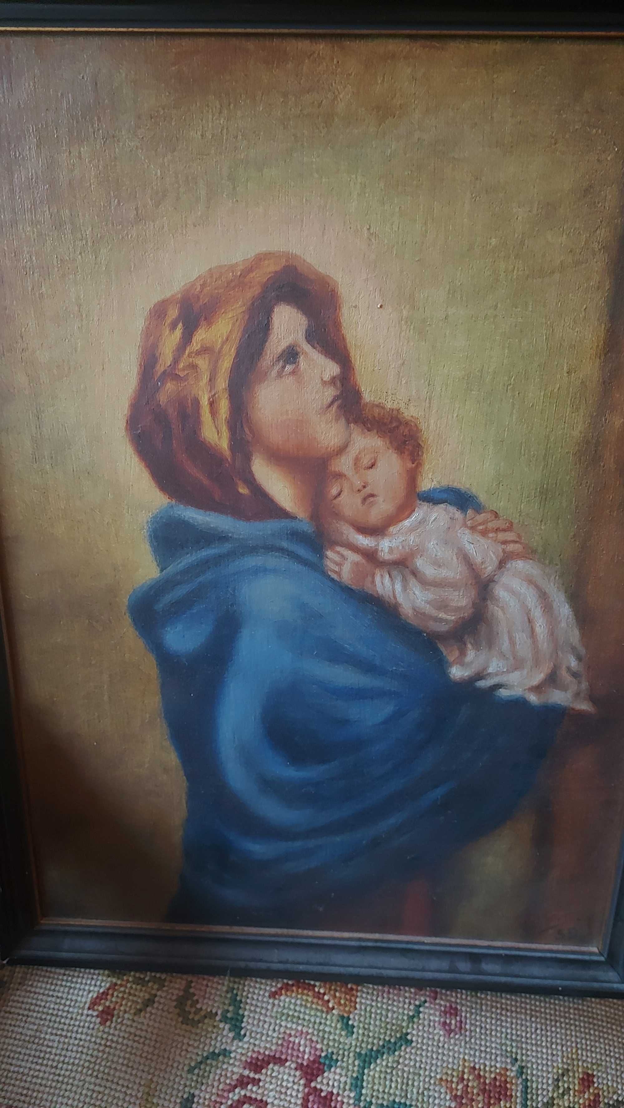 Stary obraz cygańska madonna Matka Boska