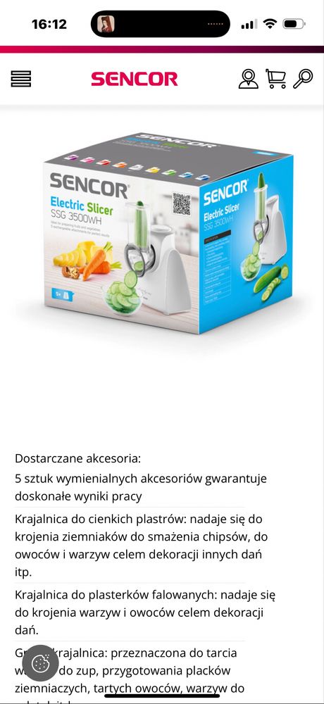 Maszynka Sencor SZATKOWNICA elektryczna