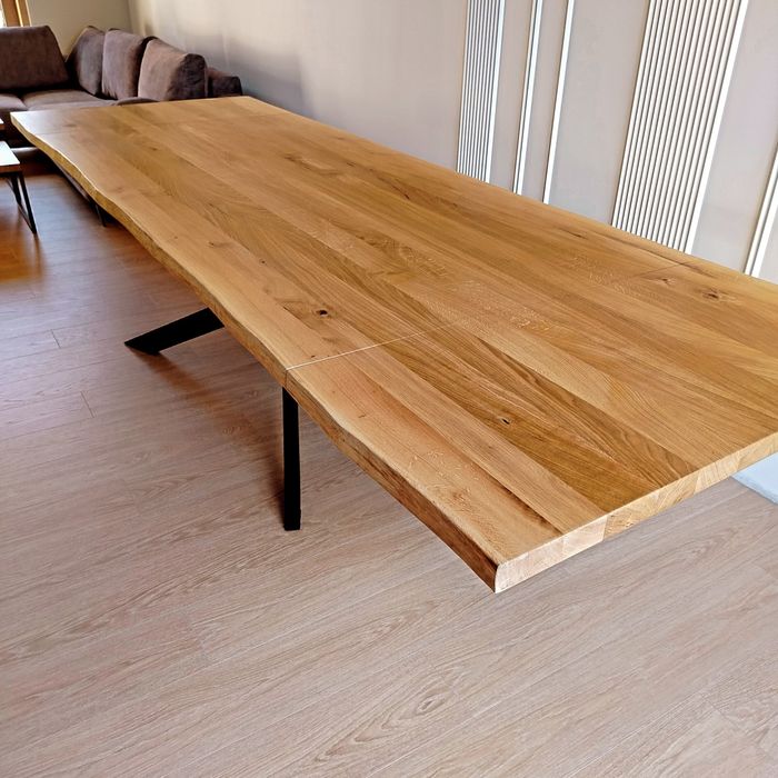 Stół rozkładany stolik drewniany nowoczesny LOFT Industrial lity dąb