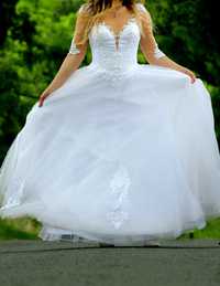 Przepiękna suknia ślubna- księżniczka rozm. 38