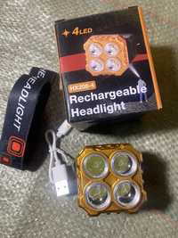 Налобний ліхтар, світлодіодний фонарь на акумуляторі