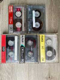 Kasety magnetofonowe do nagrywania; zestaw 5 sztuk