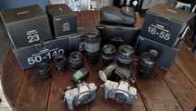 Fuji kit com várias lentes