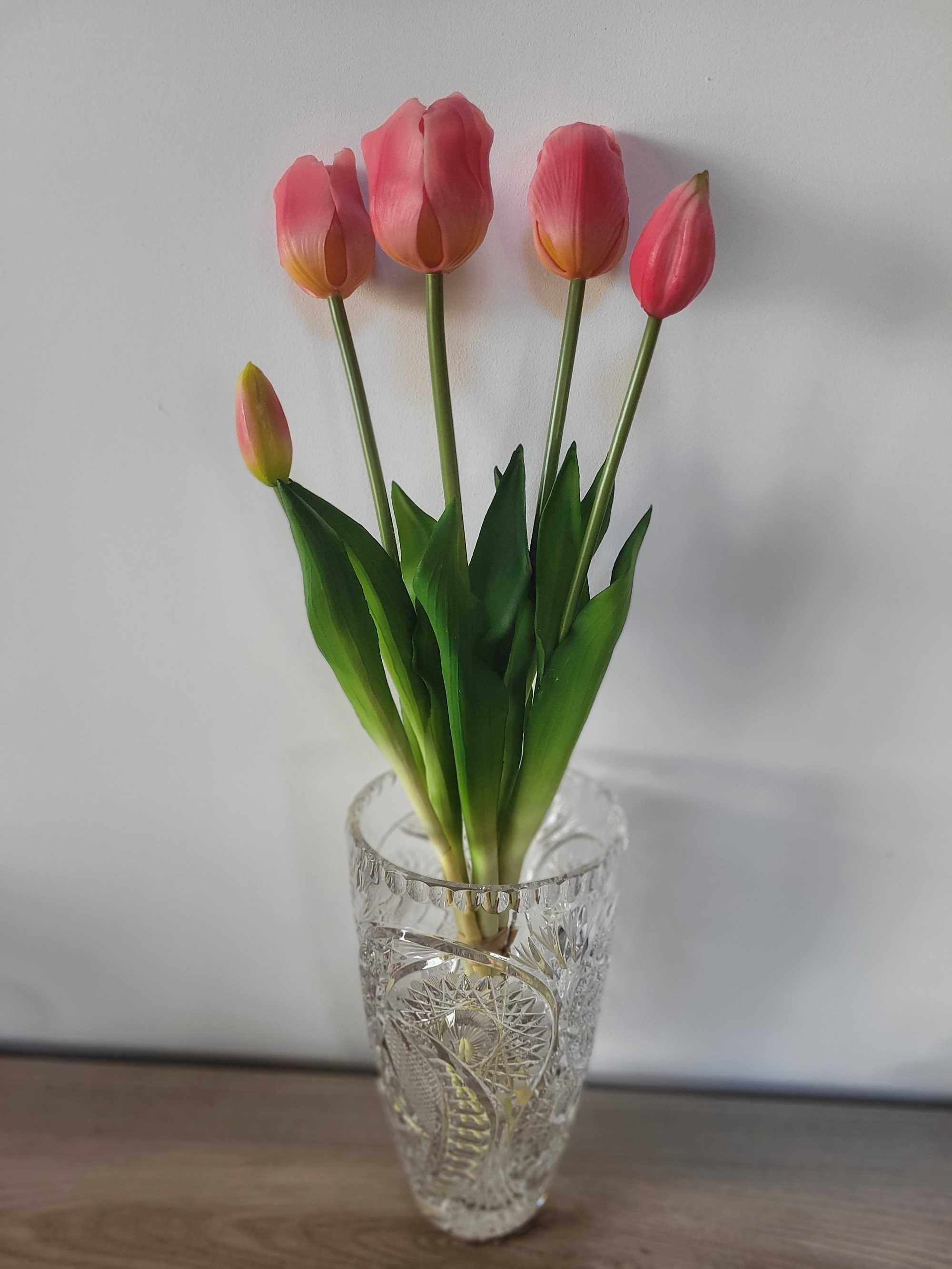 Tulipany długie 45cm sztuczne/gumowane/silikonowe PREMIUM