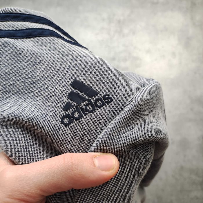 MĘSKA Bluza Bomber Sport Casual Rozpinana Adidas 3 Paski Granatowa