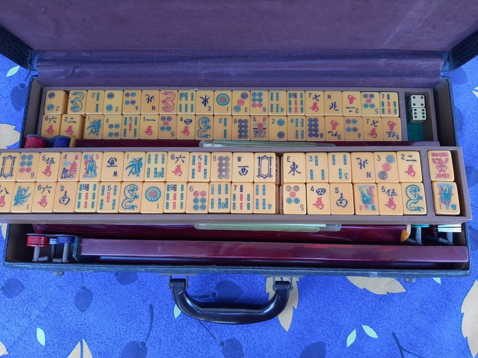 Jogo Mah-Jong em Caixa Vintage