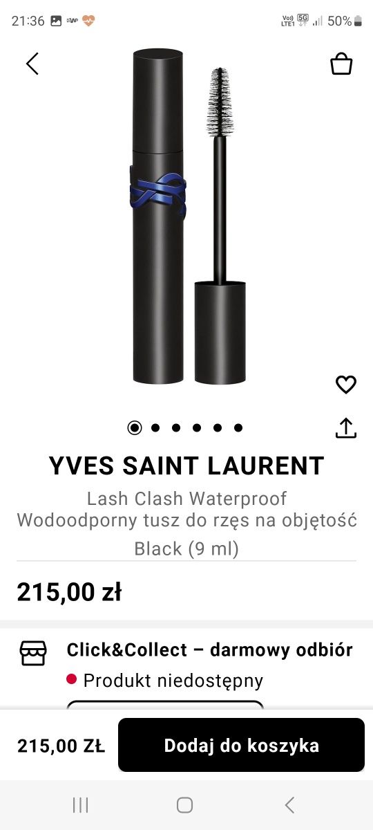 Tusz do rzęs wodoodporny YSL