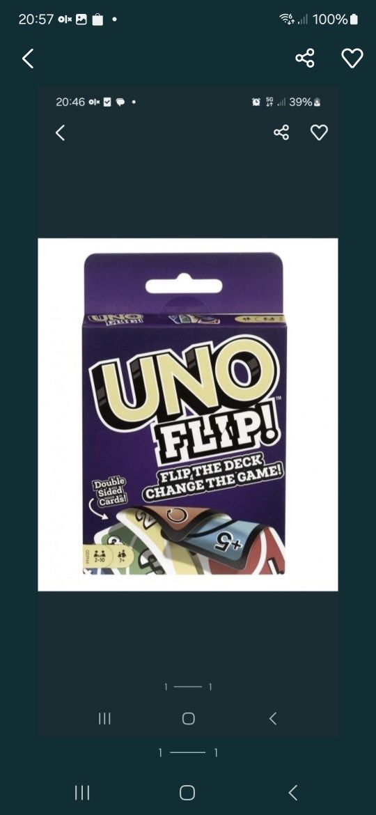 Karty uno flip do gry