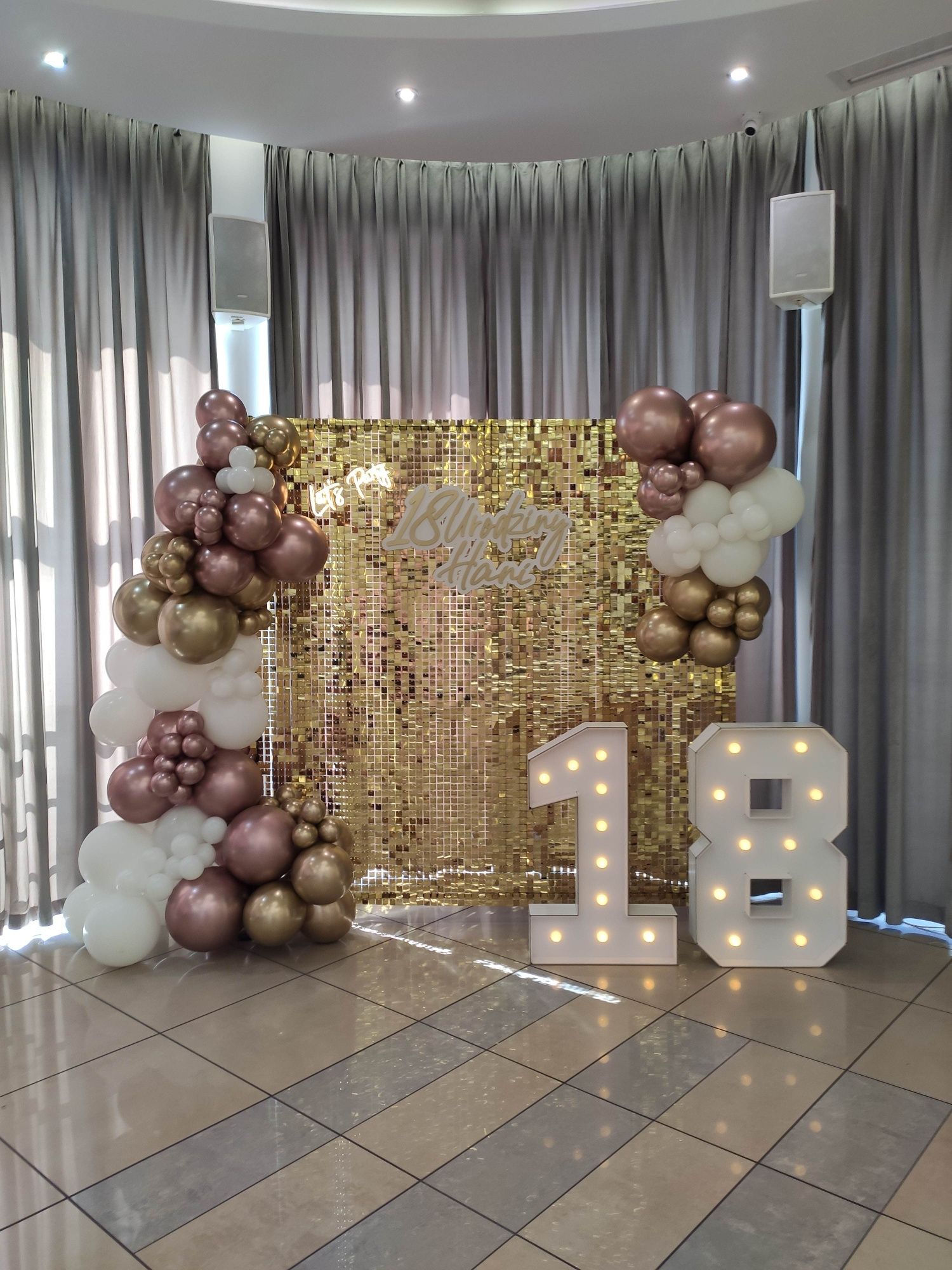 Ścianka balonowa, Dekoracje balonowe,  ścianka cekinowa, balo