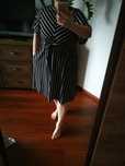 Wyszczuplająca sukienka w paski Plus Size Idealna na duży biust