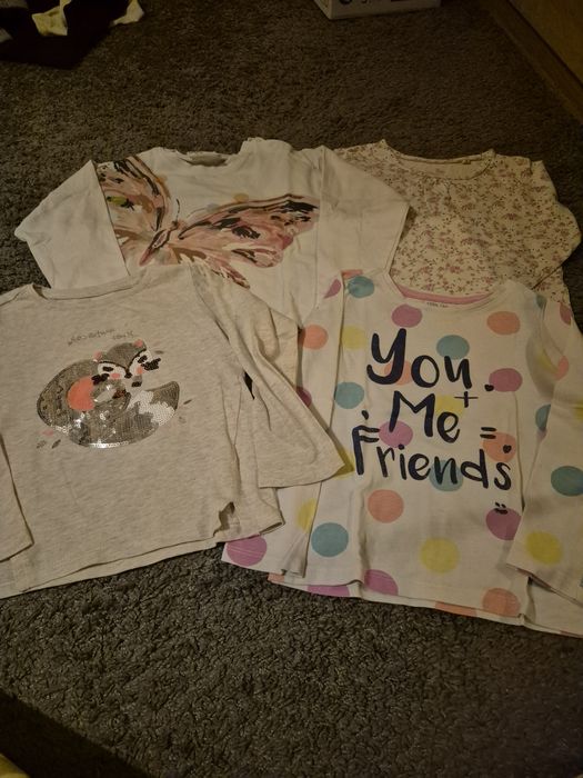 4 bluzeczki dziewczęce 98/104