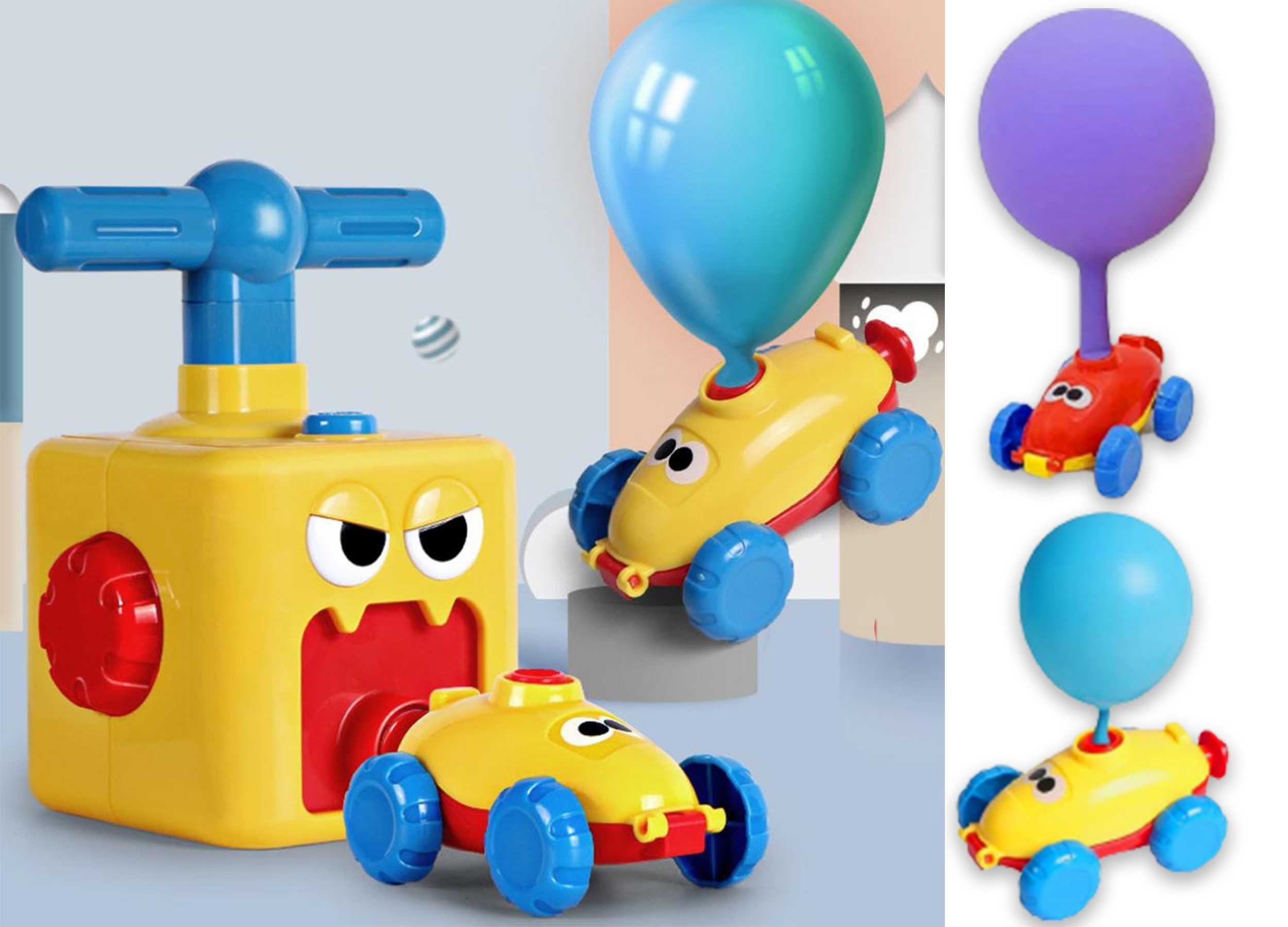 Машинка с шариками надувными воздушные гонки аэромобиль Balloon Car