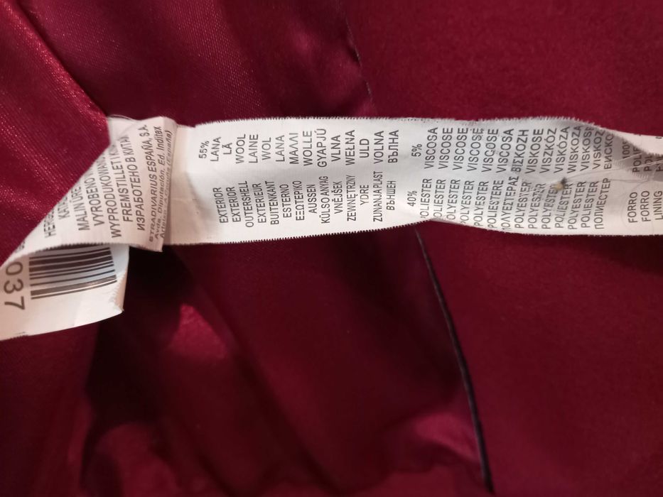 Casaco curto de inverno, bordeaux - M - Stradivarius