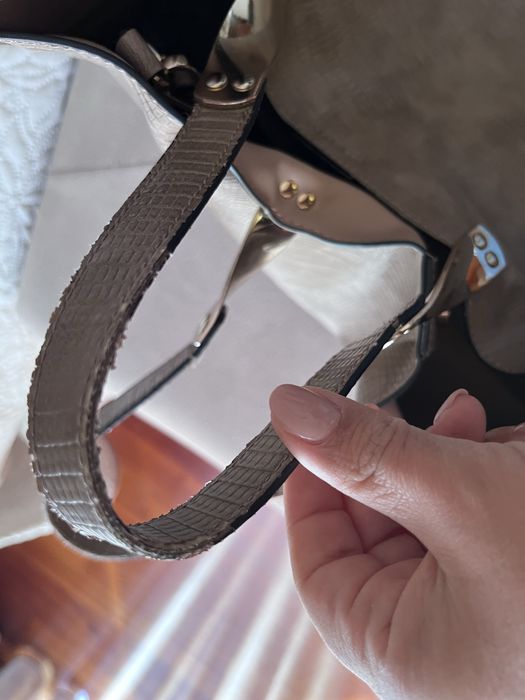 Mala Zara Bege Efeito Crocodilo