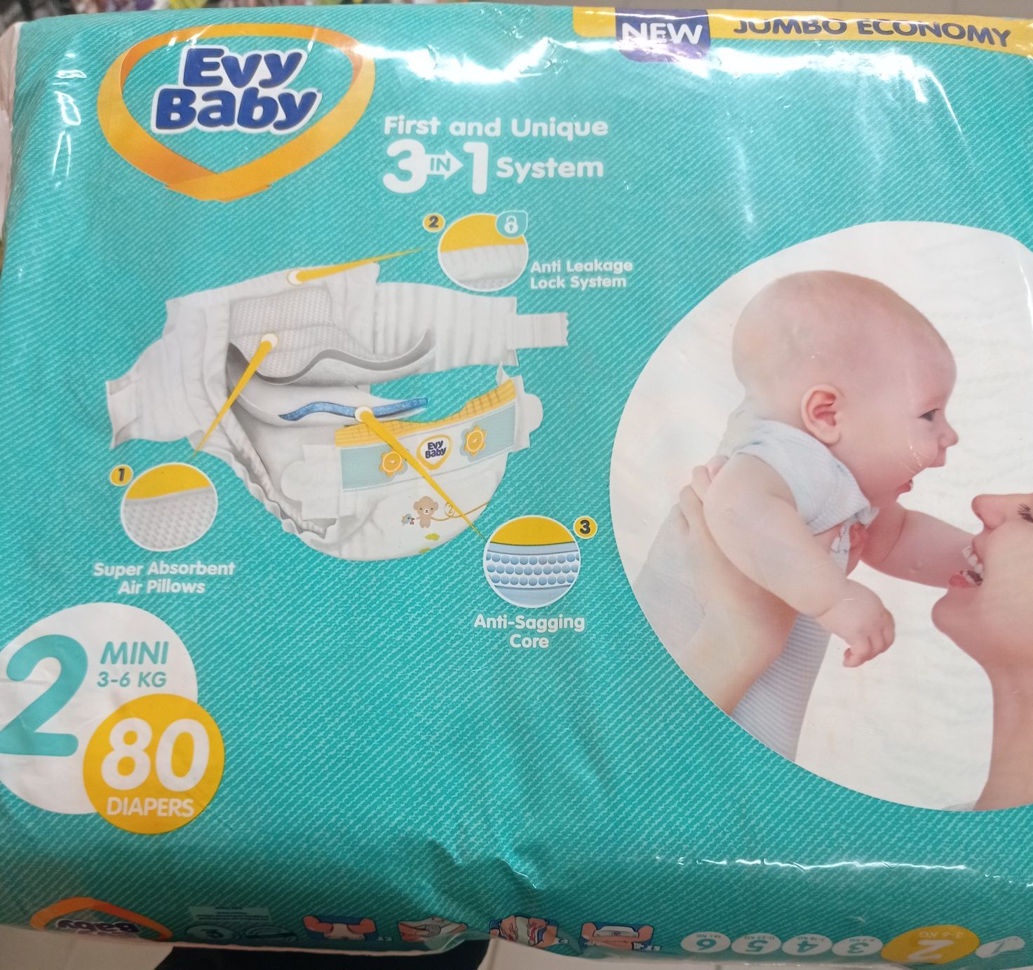 Памперси Evy Baby 2 (3-6) 80шт