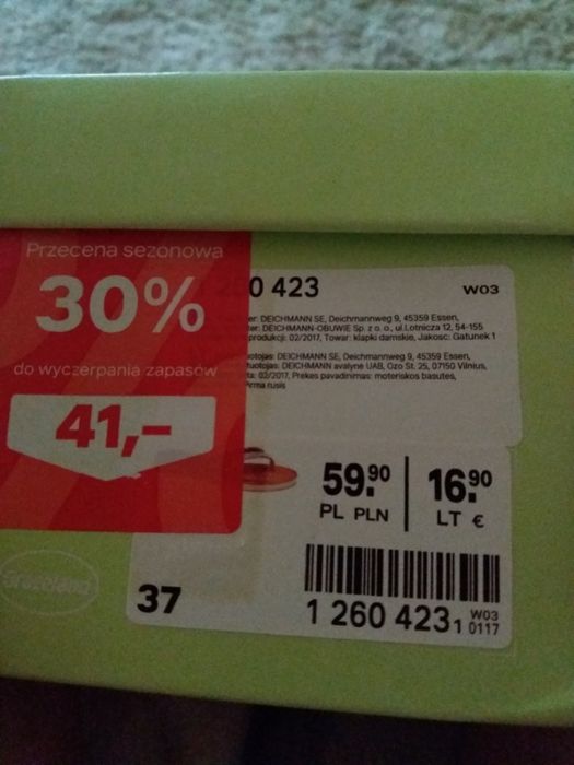 Nowe damskie japonki, deichmann rozmiar 37, buty na lato