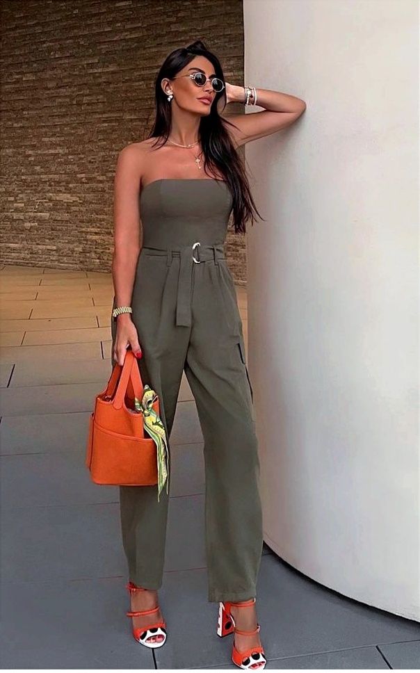 Zara kombinezon khaki s 36 kieszenie cargo gorset