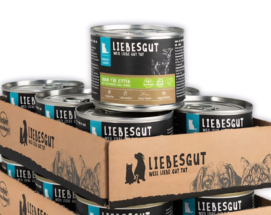 48x200g Liebesgut 93% Mięsa bez ZBÓŻ PREMIUM BIO jagnięcina dla kota n