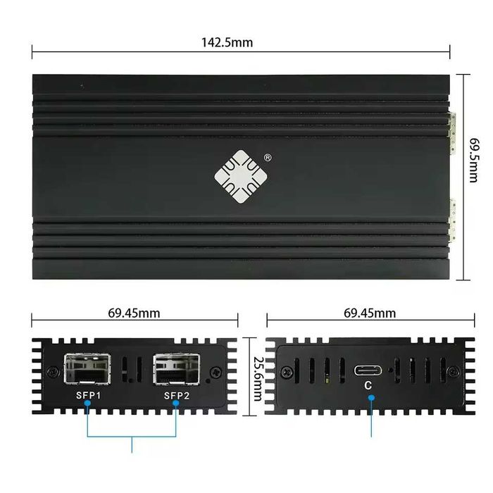 Podwójny port 10G SFP+ USB4