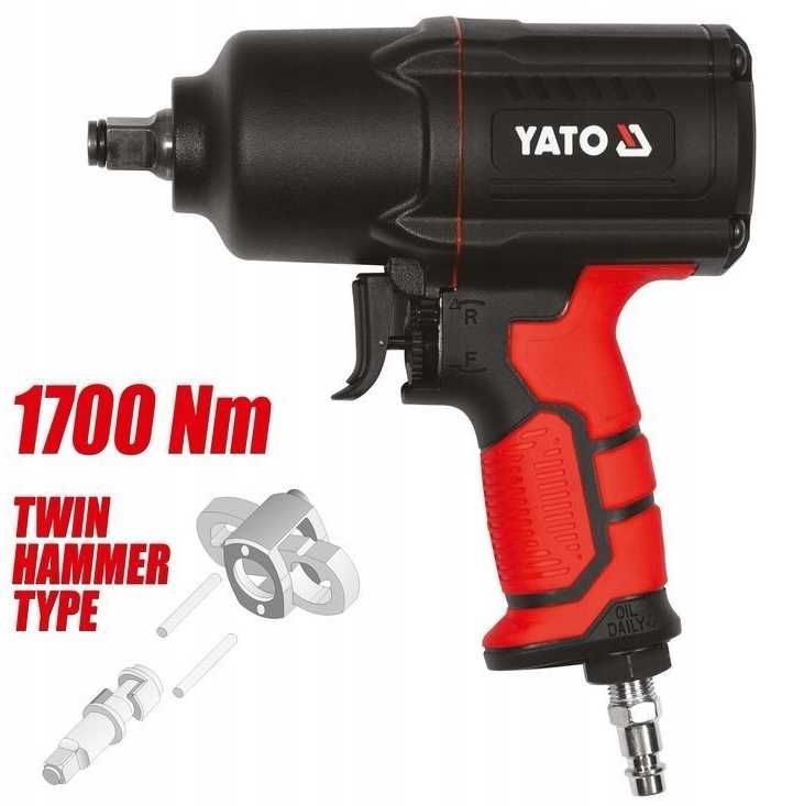 Mocny Klucz Pneumatyczny Udarowy Do Kuł YATO 1/2" 1700NM -20%