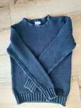 Sweter damski gruby zimowy warkocz granatowy bawełna 100% ciepły casua
