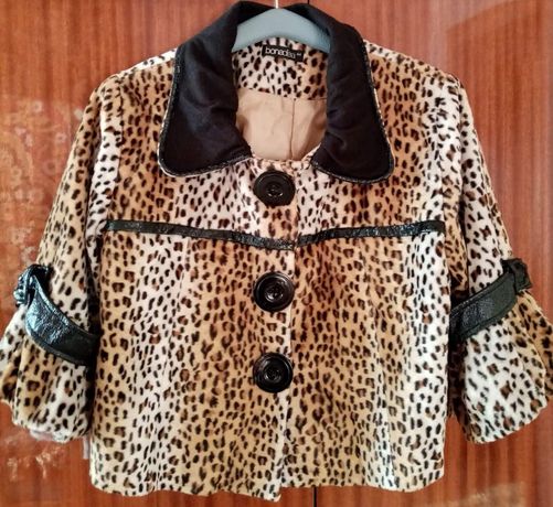Курточка-пиджачок леопардовый, укороченный