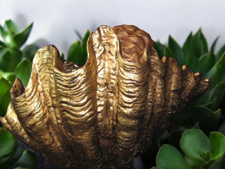 Anjo dormindo na Concha de folha de ouro