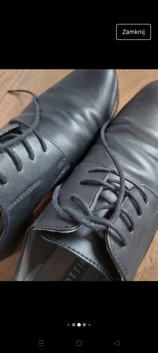Czarne buty wizytowe eleganckie 40 rozmiar ottimo do garnituru